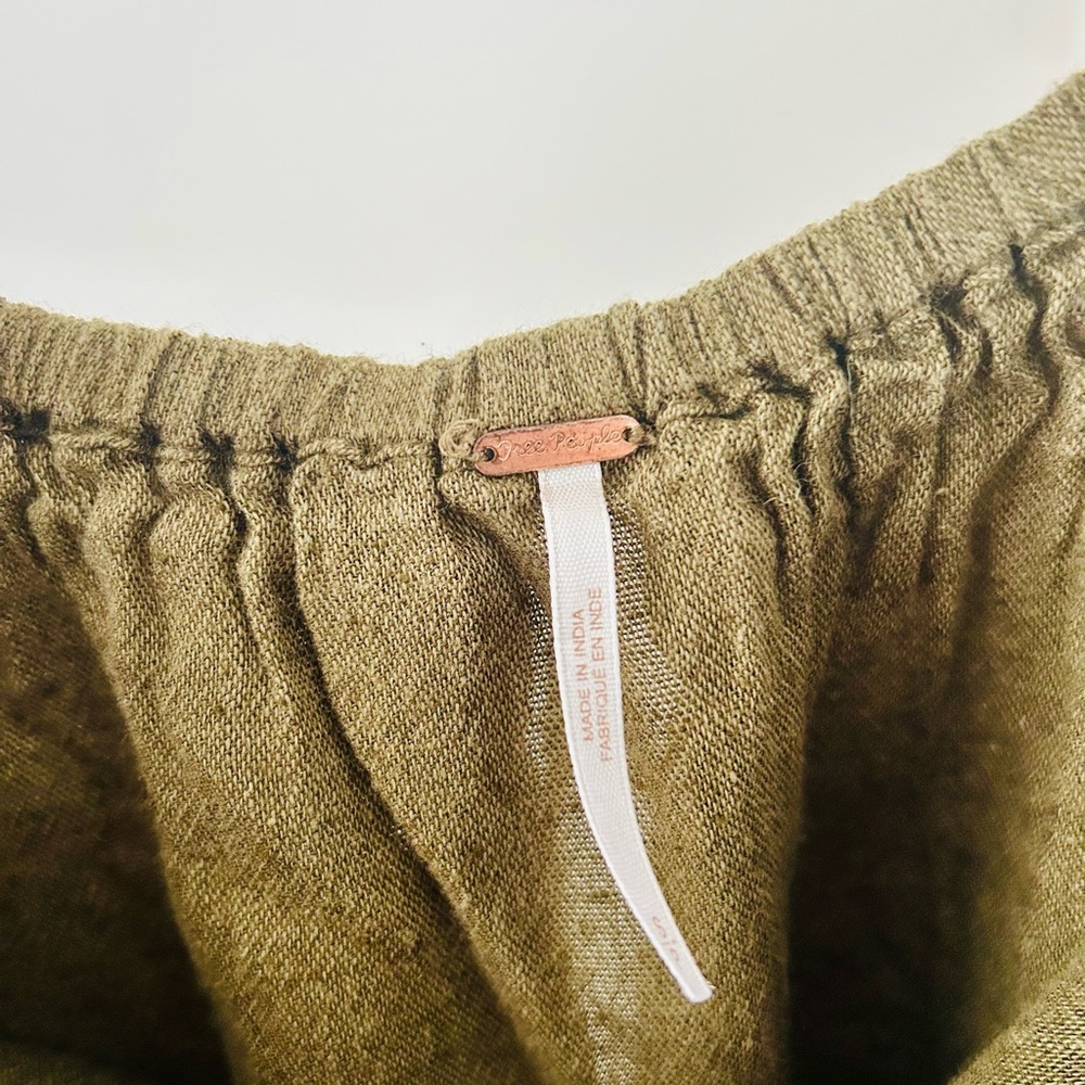 NWOT Free People Olive Green Off-Shoulder Tunic Top - Picture 4 of 4